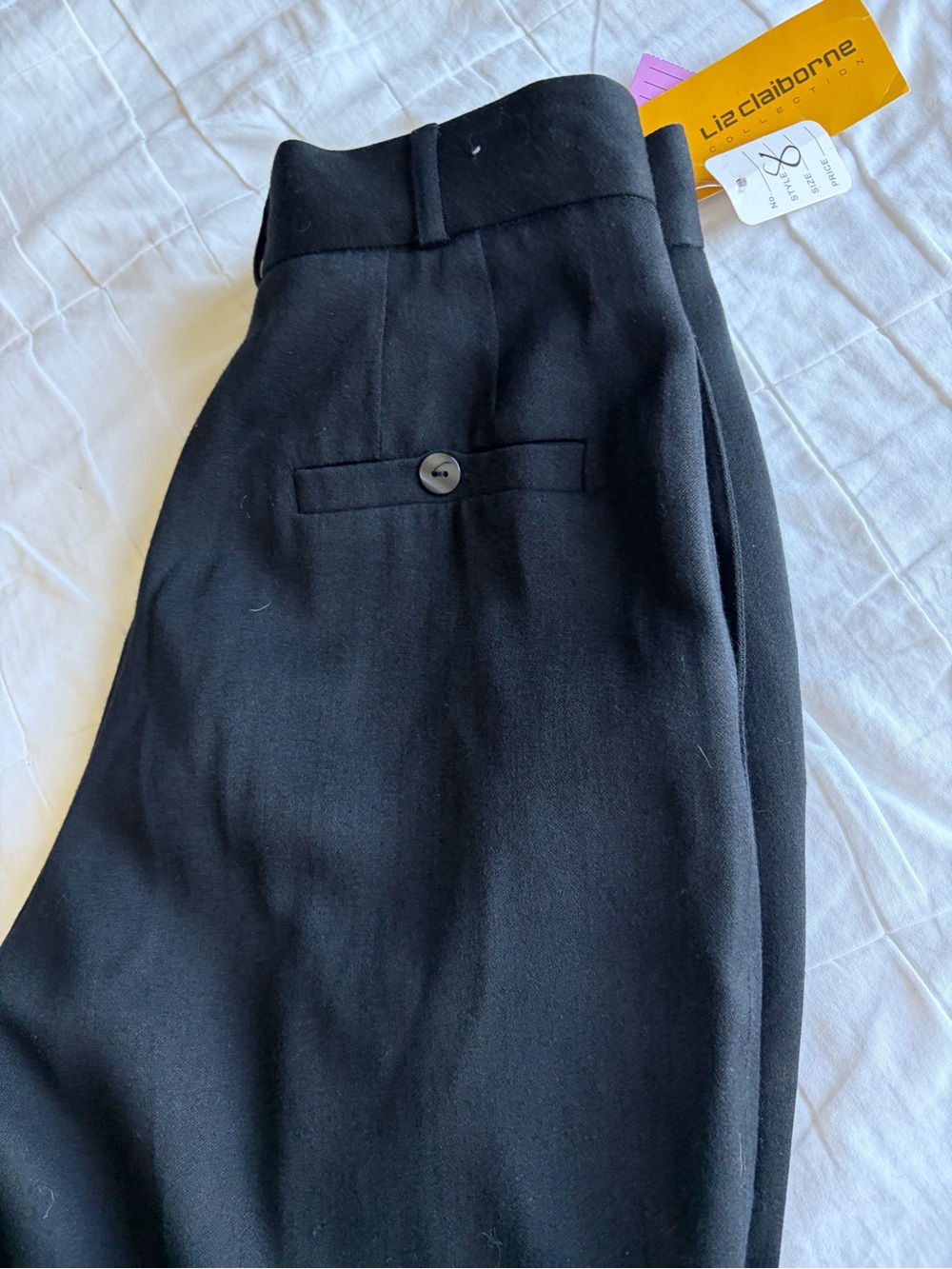 Liz Claiborne Black Wool-Blend Dress Pants - Picture 6 of 6